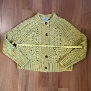Everlane Alpaca Cloud Cable Cardigan XS Dried Palm (Yellow)